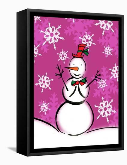 Silly Snowmen IX-Nicholas Biscardi-Framed Stretched Canvas