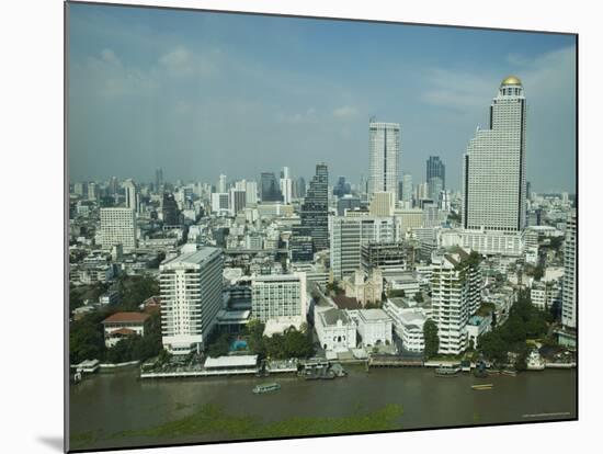 Silom District and Chao Praya River, Bangkok, Thailand-Angelo Cavalli-Mounted Photographic Print