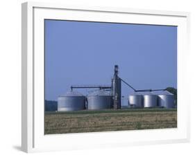 Silos and Field of Soybeans at Chino Farms, Maryland, USA-Jerry & Marcy Monkman-Framed Photographic Print