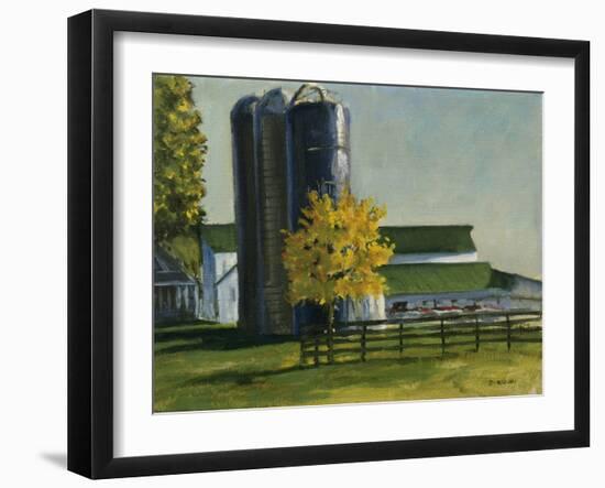 Silos by a Farm-Michael Budden-Framed Giclee Print