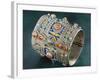 Silver Amesluh Bracelet, Cloisonne Enamel and Coral, 1900, Algeria, Early 19th Century-null-Framed Giclee Print