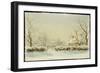 Silver and Blue: First Fall of Snow-Edward Dawson-Framed Giclee Print