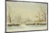 Silver and Blue: First Fall of Snow-Edward Dawson-Mounted Giclee Print