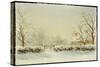 Silver and Blue: First Fall of Snow-Edward Dawson-Stretched Canvas