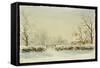 Silver and Blue: First Fall of Snow-Edward Dawson-Framed Stretched Canvas