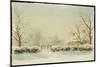 Silver and Blue: First Fall of Snow-Edward Dawson-Mounted Giclee Print