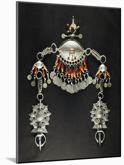 Silver and Coral Female Hair Ornament, Morocco, 19th-20th Century-null-Mounted Giclee Print