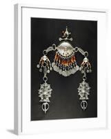 Silver and Coral Female Hair Ornament, Morocco, 19th-20th Century-null-Framed Giclee Print