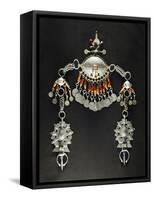 Silver and Coral Female Hair Ornament, Morocco, 19th-20th Century-null-Framed Stretched Canvas