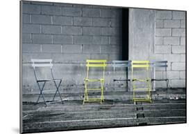 Silver and Yellow Chairs-null-Mounted Poster