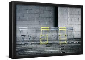 Silver and Yellow Chairs-null-Framed Poster