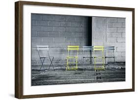 Silver and Yellow Chairs-null-Framed Photo