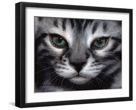 Silver Bengal Cat-Sarah Stribbling-Framed Art Print