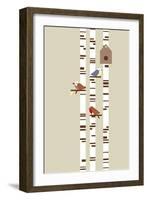 Silver Birch-Dicky Bird-Framed Giclee Print