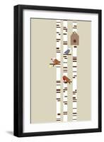 Silver Birch-Dicky Bird-Framed Giclee Print