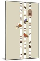 Silver Birch-Dicky Bird-Mounted Giclee Print