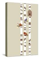 Silver Birch-Dicky Bird-Stretched Canvas