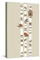 Silver Birch-Dicky Bird-Stretched Canvas