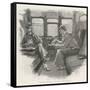 Silver Blaze Holmes and Watson in a Railway Compartment-Sidney Paget-Framed Stretched Canvas