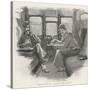 Silver Blaze Holmes and Watson in a Railway Compartment-Sidney Paget-Stretched Canvas