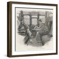 Silver Blaze Holmes and Watson in a Railway Compartment-Sidney Paget-Framed Photographic Print