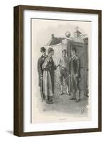 Silver Blaze Holmes is Not Welcomed at the Racing Stables-Sidney Paget-Framed Art Print