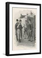 Silver Blaze Holmes is Not Welcomed at the Racing Stables-Sidney Paget-Framed Art Print