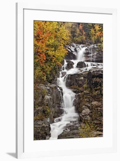 Silver Cascade and fall colors, Crawford Notch State Park, New Hampshire-Adam Jones-Framed Photographic Print