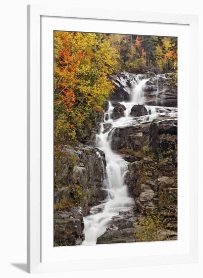 Silver Cascade and fall colors, Crawford Notch State Park, New Hampshire-Adam Jones-Framed Photographic Print