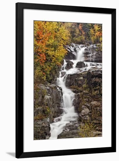 Silver Cascade and fall colors, Crawford Notch State Park, New Hampshire-Adam Jones-Framed Photographic Print