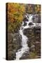 Silver Cascade and fall colors, Crawford Notch State Park, New Hampshire-Adam Jones-Stretched Canvas