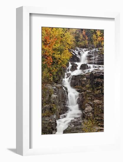 Silver Cascade and fall colors, Crawford Notch State Park, New Hampshire-Adam Jones-Framed Photographic Print