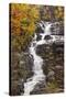 Silver Cascade and fall colors, Crawford Notch State Park, New Hampshire-Adam Jones-Stretched Canvas
