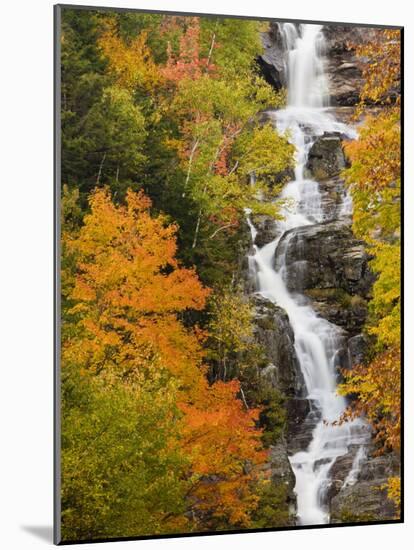 Silver Cascade Waterfall in White Mountains in Autumn, Crawford Notch State Park, New Hampshire-Jerry & Marcy Monkman-Mounted Photographic Print