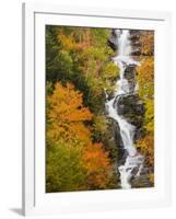 Silver Cascade Waterfall in White Mountains in Autumn, Crawford Notch State Park, New Hampshire-Jerry & Marcy Monkman-Framed Photographic Print