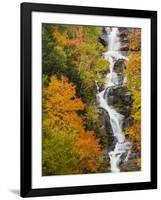 Silver Cascade Waterfall in White Mountains in Autumn, Crawford Notch State Park, New Hampshire-Jerry & Marcy Monkman-Framed Photographic Print