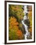 Silver Cascade Waterfall in White Mountains in Autumn, Crawford Notch State Park, New Hampshire-Jerry & Marcy Monkman-Framed Photographic Print