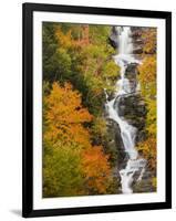 Silver Cascade Waterfall in White Mountains in Autumn, Crawford Notch State Park, New Hampshire-Jerry & Marcy Monkman-Framed Photographic Print