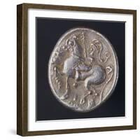 Silver Celtic Tetradrachm of Celts of Danube, Back Side Depicting Horseman-null-Framed Giclee Print