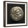 Silver Celtic Tetradrachm of Celts of Danube, Front Side Depicting Bearded Man's Profile-null-Framed Giclee Print