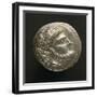 Silver Celtic Tetradrachm of Celts of Danube, Front Side Depicting Bearded Man's Profile-null-Framed Giclee Print