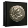 Silver Celtic Tetradrachm of Celts of Danube, Front Side Depicting Bearded Man's Profile-null-Framed Stretched Canvas