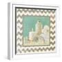 Silver Chevron Bath I-Patricia Pinto-Framed Art Print