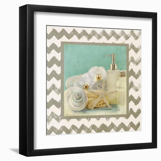 Silver Chevron Bath II-Patricia Pinto-Framed Art Print