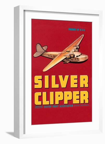 Silver Clipper Crate Label-null-Framed Art Print