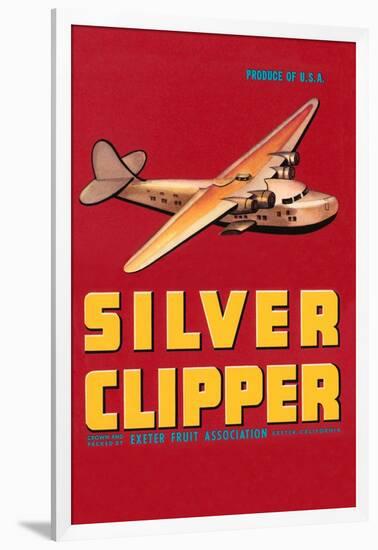 Silver Clipper Crate Label-null-Framed Art Print