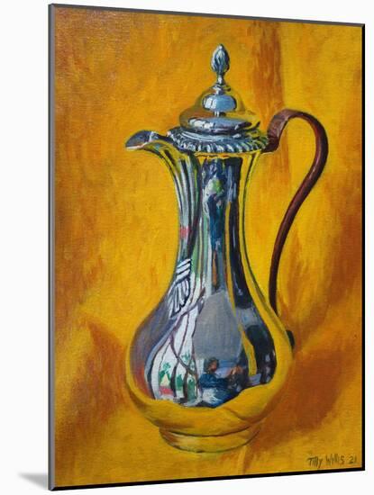 Silver Coffee Pot 2021 (oil)-Tilly Willis-Mounted Giclee Print