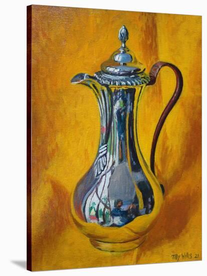 Silver Coffee Pot 2021 (oil)-Tilly Willis-Stretched Canvas