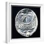 Silver Coin Bearing Image of Drakkar Boat, Minted in Hedeby, Denmark, Viking Coins, 10th Century-null-Framed Giclee Print