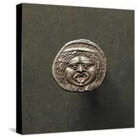 Silver Coin Depicting Gorgon's Head, from Populonia-null-Stretched Canvas